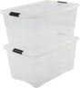 Iris topbox opbergbox - 45l - kunststof - transparant zwart - set van 2