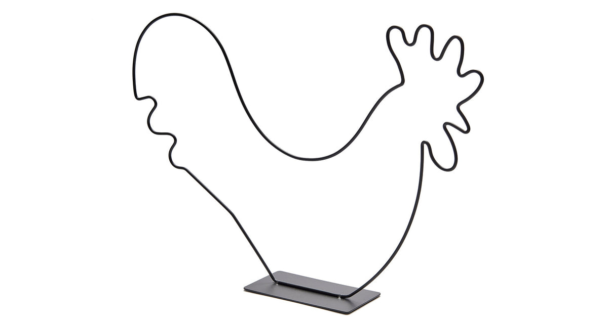 Metal rooster on base 50x35cm black