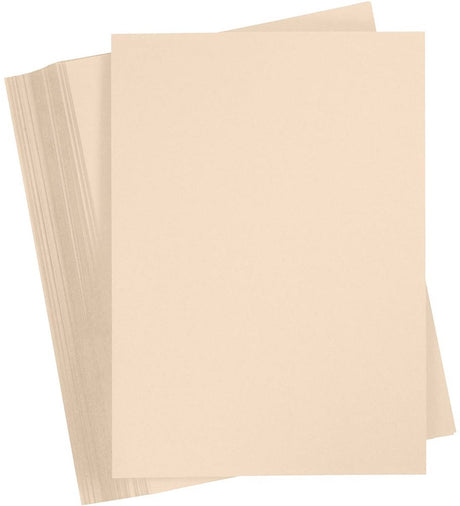 Creotime bruin karton 180 grams - zandkleur a4 karton - hobbykarton - stevig papier - a4 papier 180 grams - knutselpapier knutselkarton - 21x29,7 cm - 100 vellen