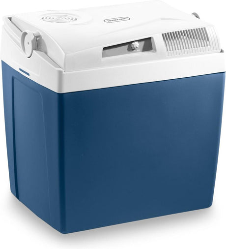 Mobicool me24 ac dc thermo-elektrische koelbox - 23l - 12 230v - energieklasse e - blauw wit