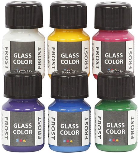 Creativ company glass color frost glasverf kleur, 6x30ml