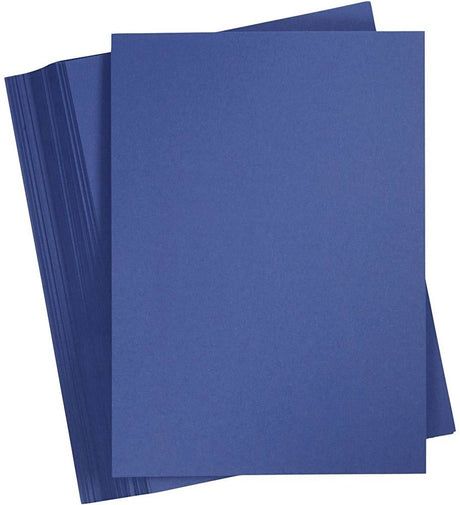 Creotime blauw karton 180 grams - middernachtblauw a4 karton - hobbykarton - stevig papier - a4 papier 180 grams - knutselpapier knutselkarton - 21x29,7 cm - 100 vellen