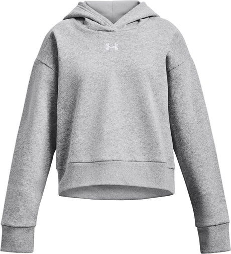 Under armour ua rival fleece hoodie unisex sporttrui - grijs - wit