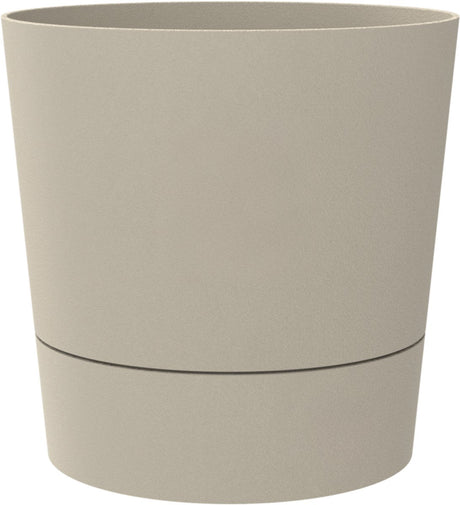 Elho foss rond 25cm - bloempot voor binnen - 100% gerecycled plastic - ø 24.5 x h 24.2 - paddenstoel beige