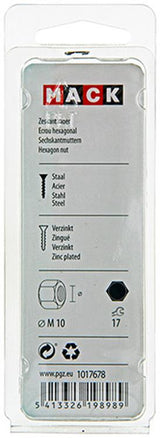Mack 1017678 - zeskant moer staal verzinkt 8st m 10 | 10 stuks
