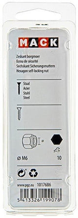 Mack 1017686 - zeskant borgmoer staal verzinkt 14 st m6 | 10 stuks