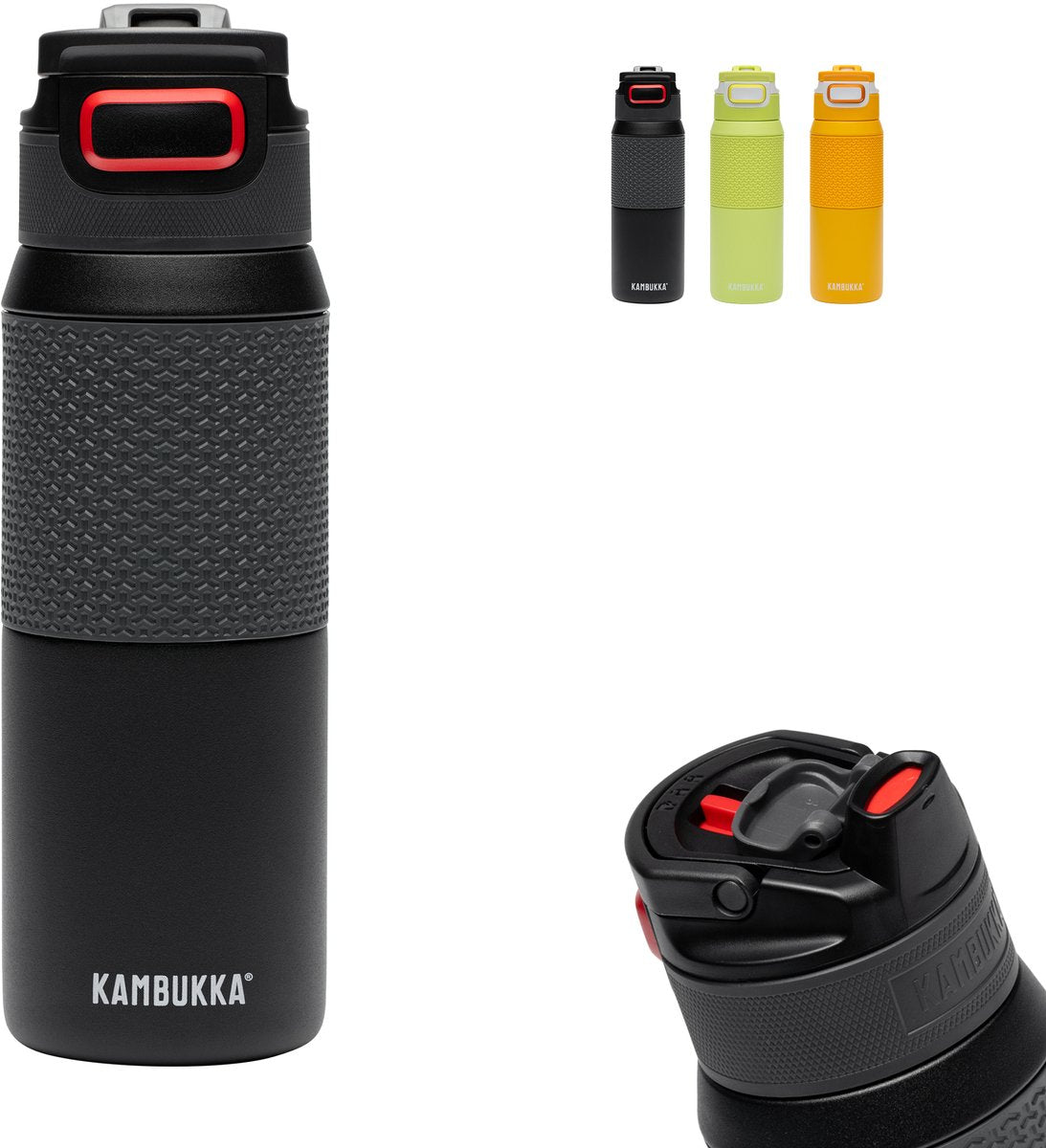 Kambukka elton geïsoleerde waterfles 750ml - nightfall 3.0 met 3-in-1 deksel en makkelijke reiniging