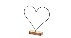 Metal heart on base 34cm black