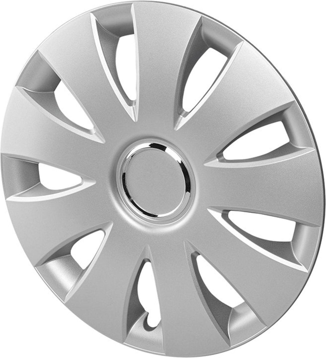 Proplus aura losse wieldop ø 15 inch – wielsierdop voor de meeste stalen velgen – ventieluitsparing – zilvergrijs