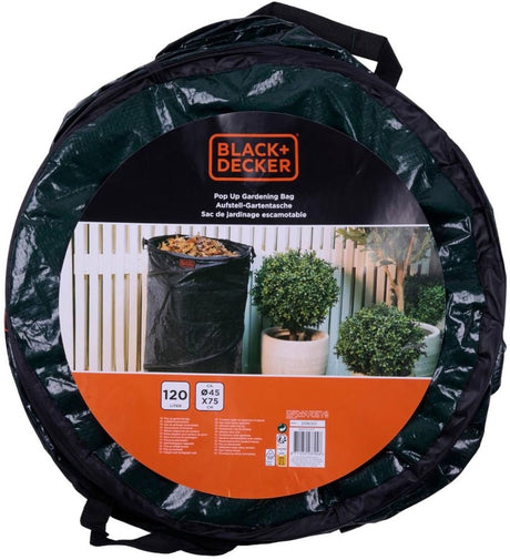Black+decker tuinafvalzak - opvouwbaar - 45x75 cm - 120 l - groen