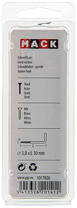 Mack 1017826 - schroefduim staal wit 6 st 3,0 x 30 mm | 10 stuks