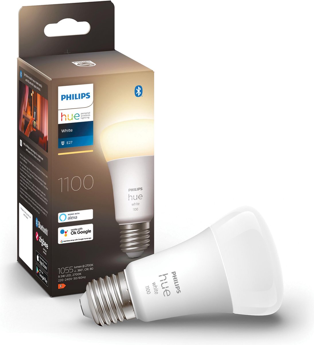 Philips hue standaardlamp e27 lichtbron - white - 1-pack - 1100lm - bluetooth