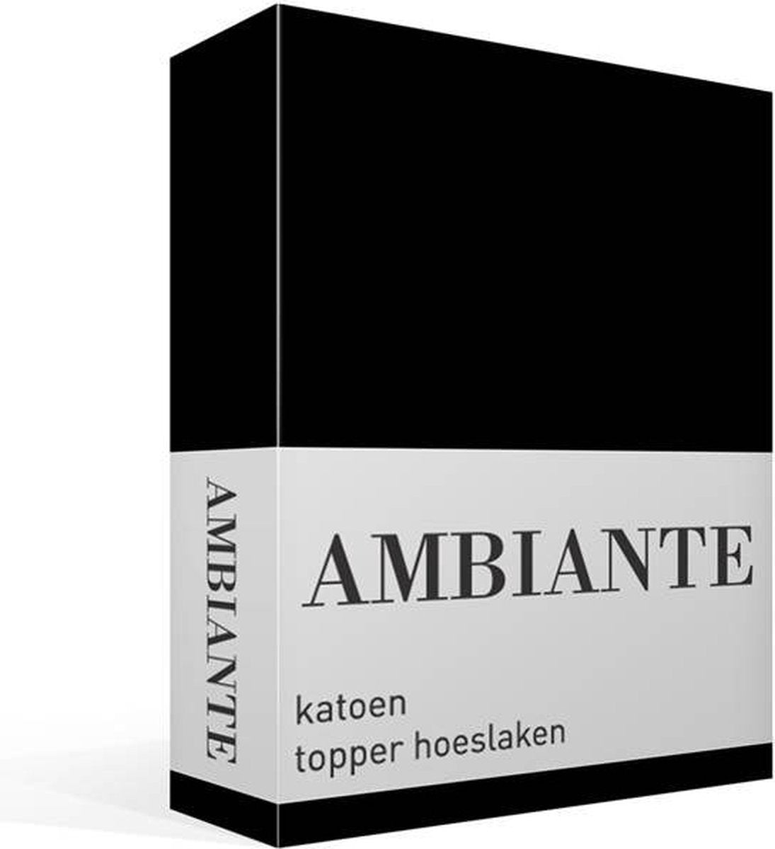 Ambiante katoen - topper hoeslaken - 200x220 - zwart