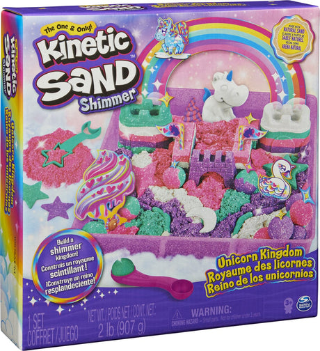 Kinetic sand - eenhoorn koninkrijk-speelset - met 907 g origineel 8 stuks gereedschap - sensorisch speelgoed