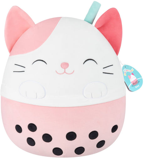 Squishmallows squihsmallows - large plush 40cm roxy - pink calico cat boba tea