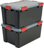 Iris airtight opbergbox - 50l - kunststof - zwart rood - set van 2