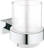 Grohe essentials cube houder met drinkglas - chroom