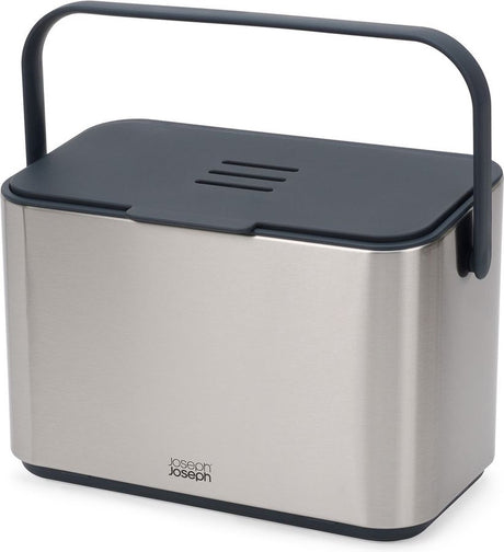 Joseph joseph - collect keukenafval compostemmer met binnenbak 4 liter - roestvast staal - grijs