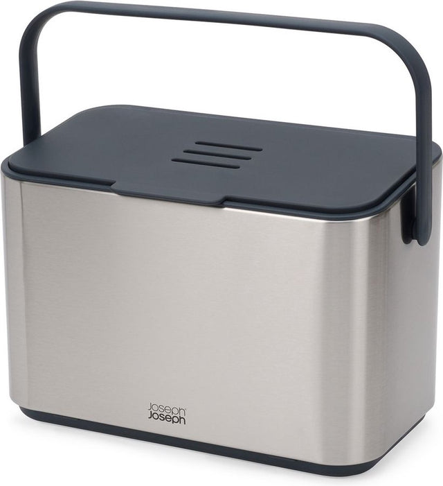 Joseph joseph - collect keukenafval compostemmer met binnenbak 4 liter - roestvast staal - grijs