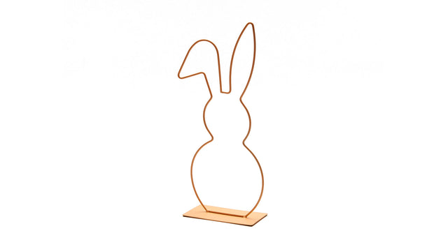 Metal bunny on base 17x40cm apricot