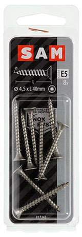 Mack 1019750 - spaanplaatschroef vz kop rvs 8 st 4,5 x 40 mm | 10 stuks