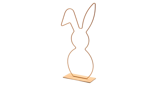 Metal bunny on base 21x50cm apricot