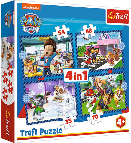 Merkloos sans marque puzzel 4 in 1 paw patrol 35+48+54+70 stukjes (6034650)