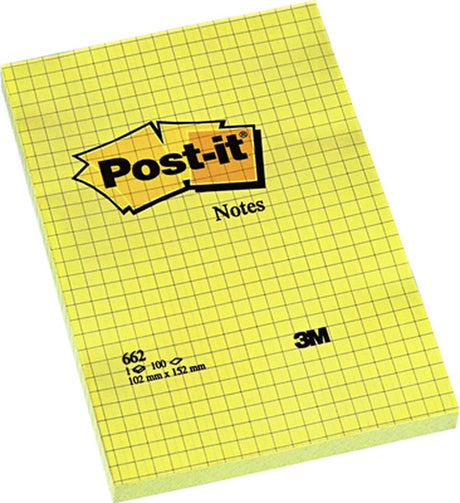 Quantore memoblok post-it 662 102x152mm ruit geel