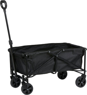 Camp active inklapbare handkar zwart - bolderkar opvouwbaar - handkar met verstelbare trekstang - bolderkar voor camping en strand - 84 x 40 x 97 cm - max 50 kg
