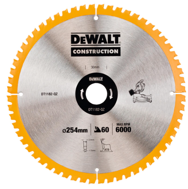 Dewalt rondzaag 254x30mmx60z