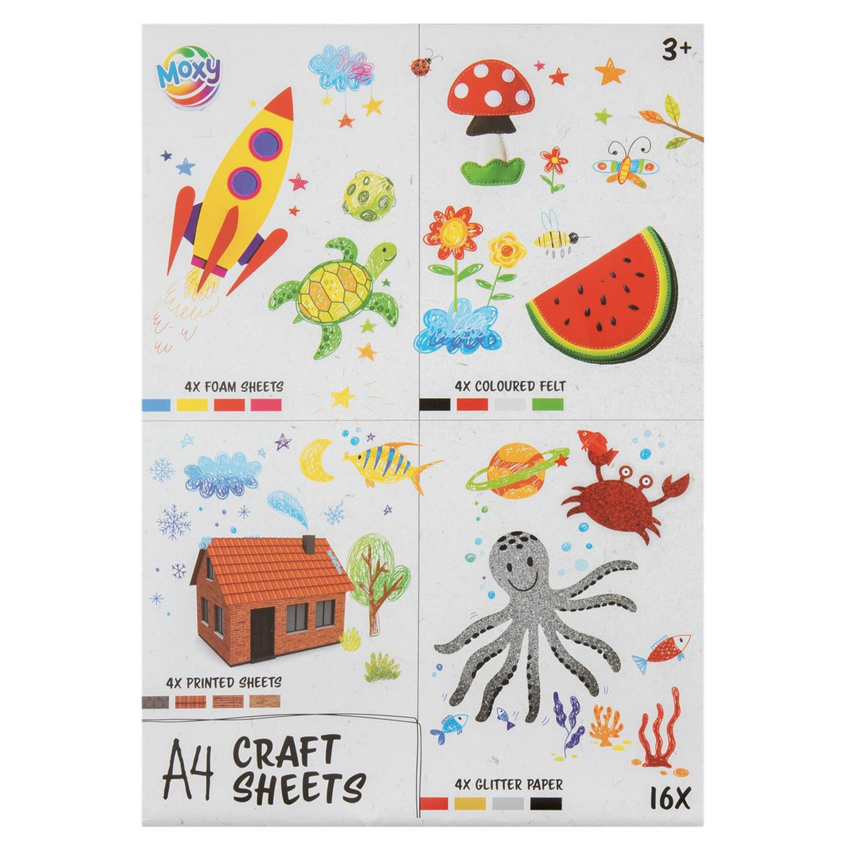 Moxy knutsel vellen a4, 16pcs