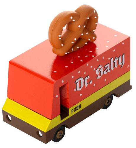 Candylab toys candycar vans: pretzel van - dr. salty (f028) 8,4x4,1x6,5cm, wooden diecast, in giftbox, 3+