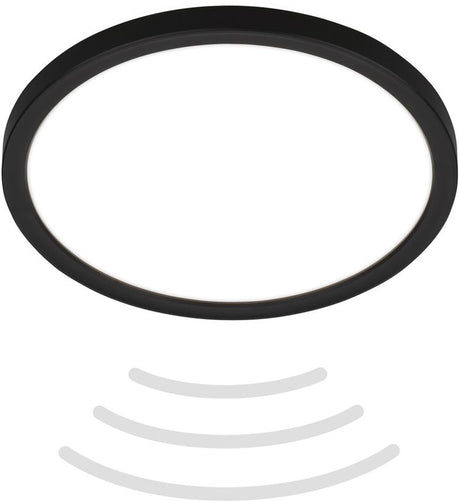 B.k.licht move - led badkamerverlichting - plafondlamp met bewegingsmelder - plafonniere met indirect licht - ø24 cm - zwart