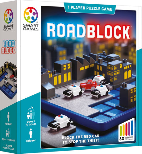 Smartgames roadblock - logisch denkspel - 80 opdrachten - ruimtelijke breinbreker solospel - vanaf 7 jaar