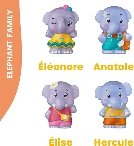 Sophie la girafe klorofil speelset familie ''olifant'' | speelfiguren set - poppetjes familie - kinder speelgoed - hercule, elise, eleonore en anatole - vanaf 18 maand - 4-delig