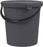 Plast team berry 5l emmer met deksel en handvat, donkergrijs
