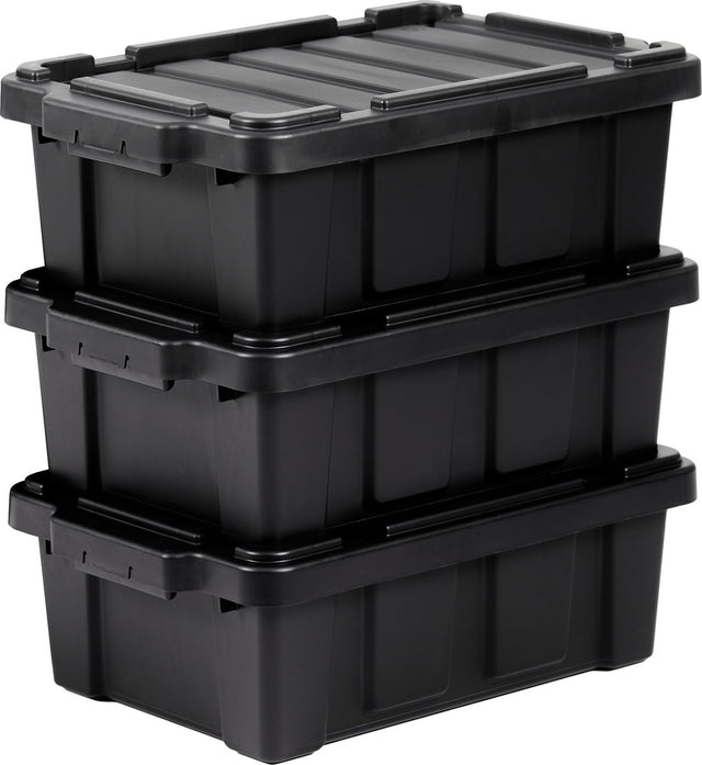 Iris powerbox robuust opbergbox - 12,5l - 100% recycled kunststof - zwart - set van 3