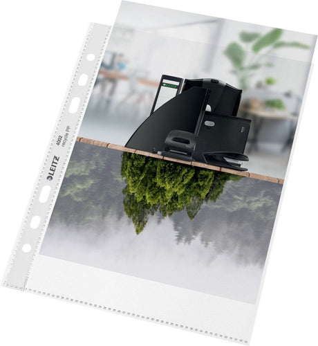 Leitz 25x recycle showtas a5 - insteekhoezen van 100 micron - 90% gerecycled pre-consumer plastic - transparant
