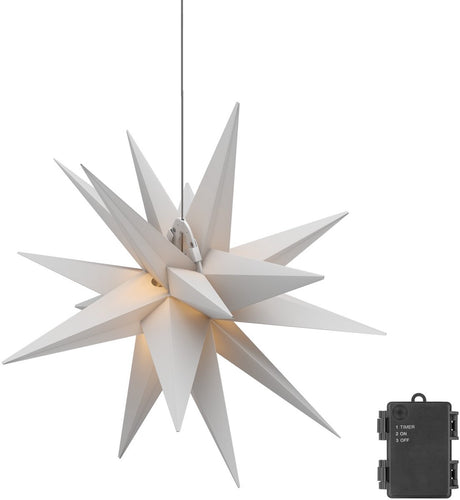 Goobay led kerstster 3d, 2 m, ø 56 cm, op batterijen, met timer en 18 punten, warm wit (3000 k)