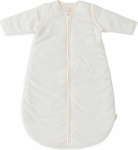 Jollein baby slaapzak winter met afritsbare mouw 60cm - rond - rib ivory - winterslaapzak