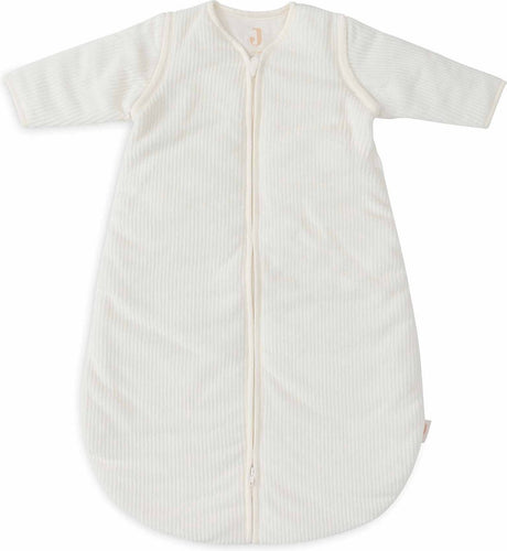 Jollein baby slaapzak winter met afritsbare mouw 70cm - rond - rib ivory - winterslaapzak