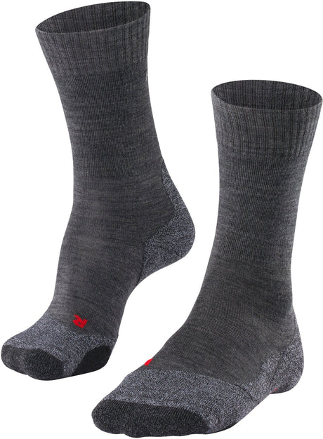 Falke tk2 anti-blaar dik wol functioneel materiaal wandelsokken dames grijs - maat 37-38 37 38