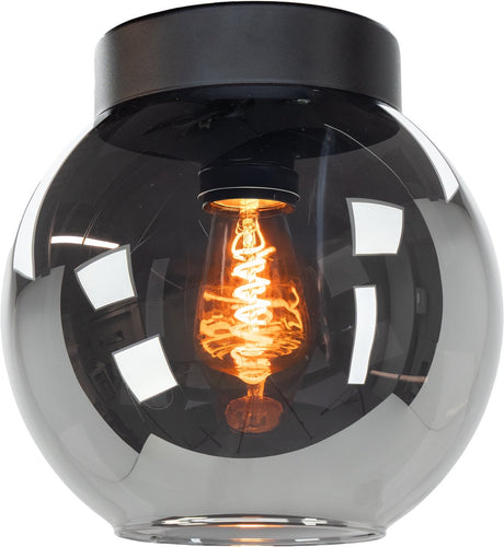 Eglo centara plafondlamp - e27 - ø 20 cm - zwart smoke glas