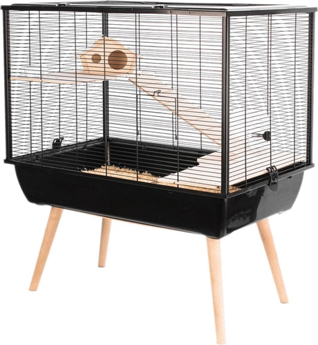 Zolux neo silta knaagdierkooi - dierenverblijf - zwart - 78 x 48 x 87,5 cm one size