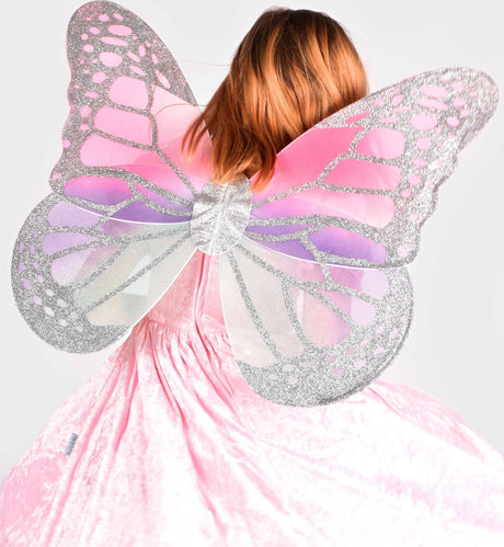 Den goda fen fee vleugels glitter verkleedkleding multicolor. one size