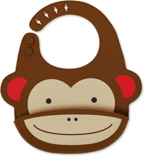 Skip hop zoo fold go siliconen slabbetje - monkey