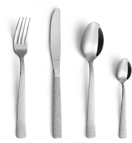 Amefa linen 24-delige bestekset – 6 personen – zilver – 18 0 chroomstaal – cadeauverpakking