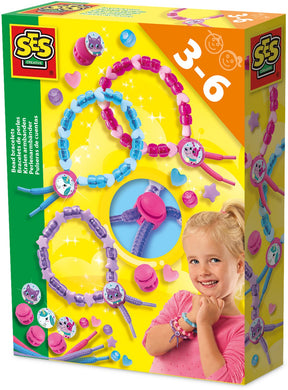 Ses creative kralen armbanden met 3 veters en verstelbare sluitingen - vanaf 3 jaar - armbandjes maken - schoencadeautjes sinterklaas