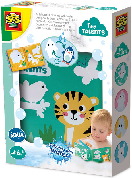 Ses creative tiny talents kleuren met water - badboek met dieren - vanaf 6 maanden - badspeelgoed - knoeivrij - schoencadeautjes sinterklaas