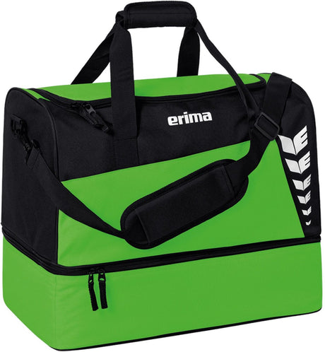 Erima six wings (large) sporttas met bodemvak - zwart green | maat: l